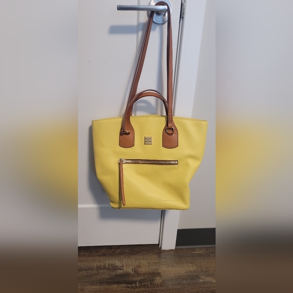 Dooney Burke Yellow Leather Tote Bag